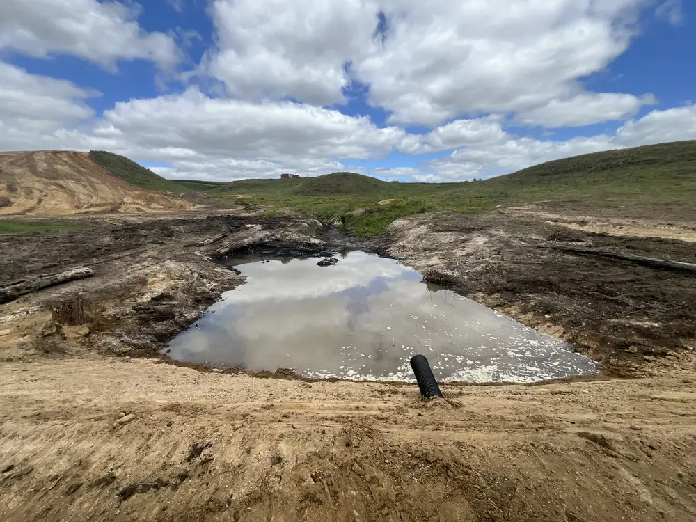 Dairy effluent pond construction completed by Scope Earthworks in the Waikato